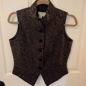 ann taylor vintage brocade print vest top